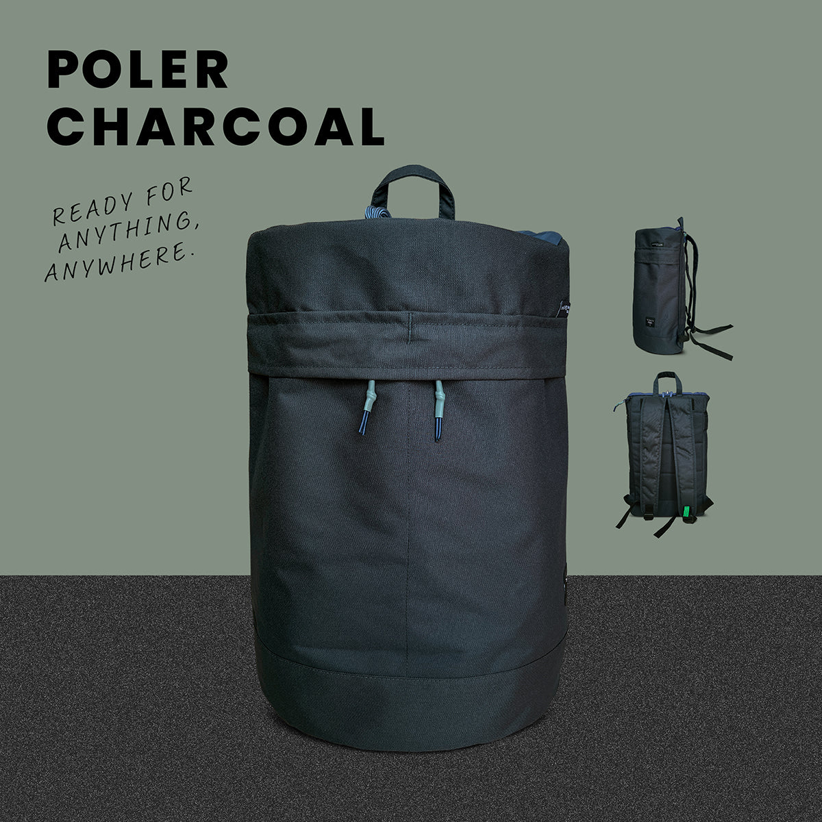 Poler relife charcoal bag